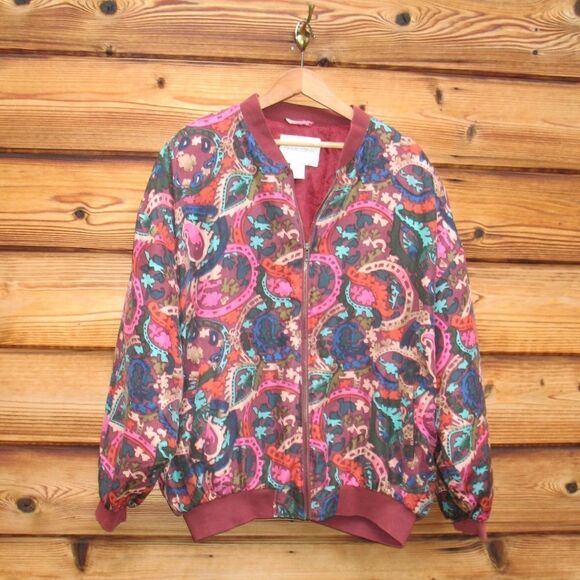 Vintage 80’s Casual Corner silk Puffer Jacket - Picture 1 of 8